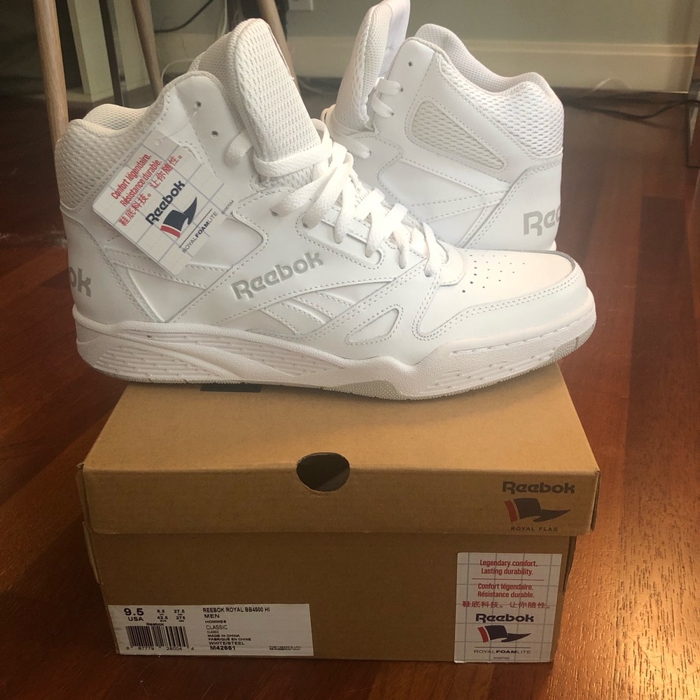 Reebok white high tops NWT